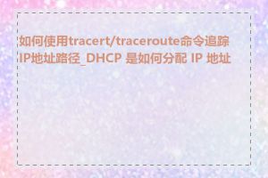 如何使用tracert/traceroute命令追踪IP地址路径_DHCP 是如何分配 IP 地址的