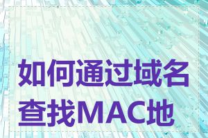 如何通过域名查找MAC地址