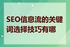 SEO信息流的关键词选择技巧有哪些