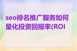 seo排名推广服务如何量化投资回报率(ROI)