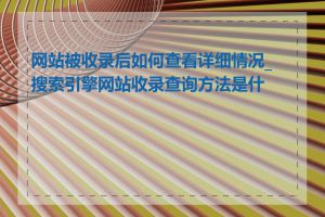 网站被收录后如何查看详细情况_搜索引擎网站收录查询方法是什么