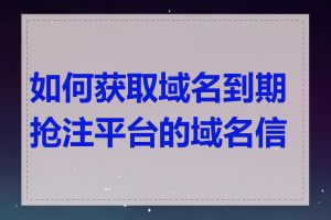 如何获取域名到期抢注平台的域名信息