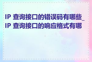 IP 查询接口的错误码有哪些_IP 查询接口的响应格式有哪些