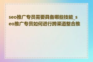 seo推广专员需要具备哪些技能_seo推广专员如何进行跨渠道整合推广