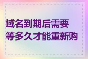 域名到期后需要等多久才能重新购买