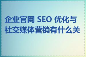 企业官网 SEO 优化与社交媒体营销有什么关联