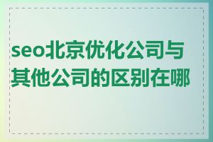 seo北京优化公司与其他公司的区别在哪里