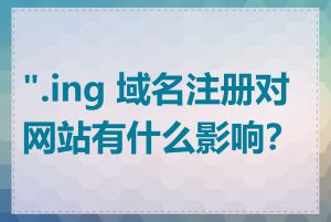 ".ing 域名注册对网站有什么影响？"