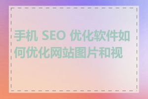 手机 SEO 优化软件如何优化网站图片和视频