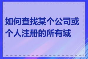 如何查找某个公司或个人注册的所有域名