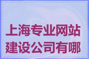 上海专业网站建设公司有哪些