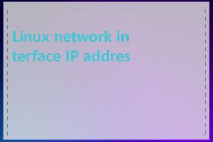 Linux network interface IP address