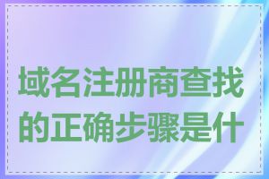 域名注册商查找的正确步骤是什么