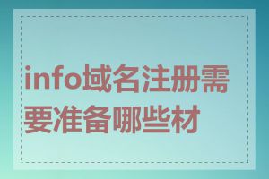 info域名注册需要准备哪些材料