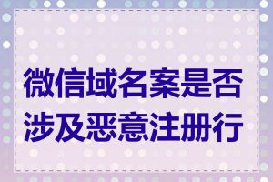 微信域名案是否涉及恶意注册行为