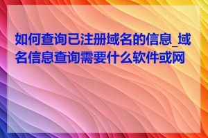 如何查询已注册域名的信息_域名信息查询需要什么软件或网站