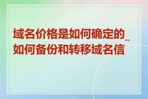 域名价格是如何确定的_如何备份和转移域名信息