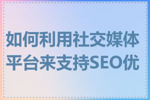 如何利用社交媒体平台来支持SEO优化