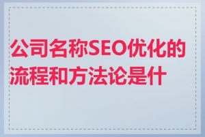 公司名称SEO优化的流程和方法论是什么