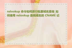 nslookup 命令如何进行批量域名查询_如何使用 nslookup 查找域名的 CNAME 记录