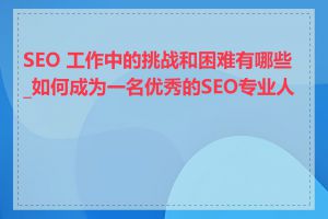 SEO 工作中的挑战和困难有哪些_如何成为一名优秀的SEO专业人士