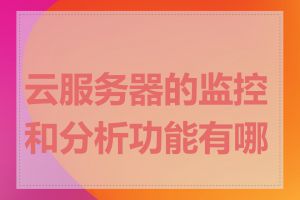 云服务器的监控和分析功能有哪些