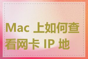 Mac 上如何查看网卡 IP 地址