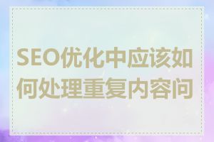 SEO优化中应该如何处理重复内容问题