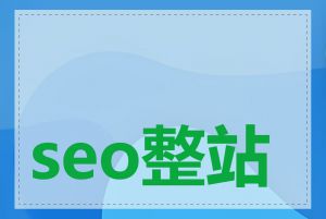 seo整站推广怎么做