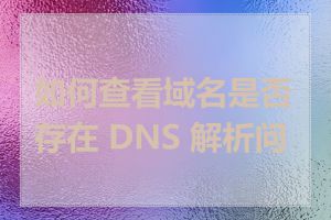 如何查看域名是否存在 DNS 解析问题