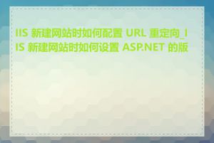 IIS 新建网站时如何配置 URL 重定向_IIS 新建网站时如何设置 ASP.NET 的版本