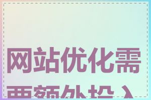 网站优化需要额外投入吗