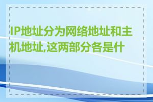 IP地址分为网络地址和主机地址,这两部分各是什么