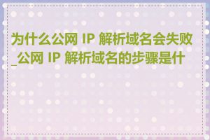 为什么公网 IP 解析域名会失败_公网 IP 解析域名的步骤是什么