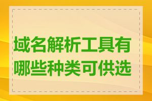 域名解析工具有哪些种类可供选择