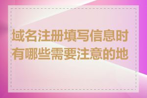 域名注册填写信息时有哪些需要注意的地方