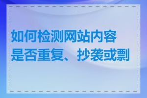 如何检测网站内容是否重复、抄袭或剽窃