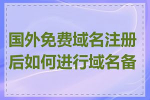 国外免费域名注册后如何进行域名备案