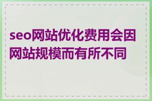 seo网站优化费用会因网站规模而有所不同吗