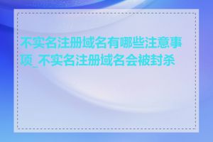 不实名注册域名有哪些注意事项_不实名注册域名会被封杀吗