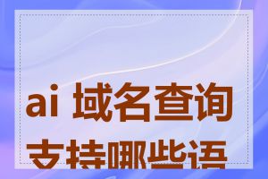 ai 域名查询支持哪些语言