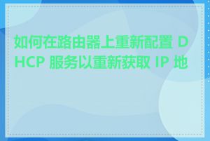 如何在路由器上重新配置 DHCP 服务以重新获取 IP 地址