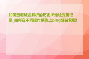 如何查看域名解析的历史IP地址变更记录_如何在不同操作系统上ping域名获取IP