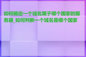 如何确定一个域名属于哪个国家的服务器_如何判断一个域名是哪个国家的