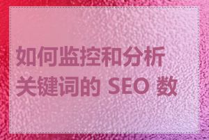 如何监控和分析关键词的 SEO 数据