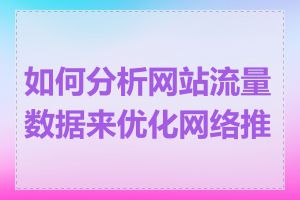 如何分析网站流量数据来优化网络推广