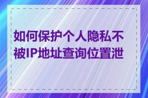 如何保护个人隐私不被IP地址查询位置泄露