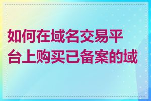 如何在域名交易平台上购买已备案的域名