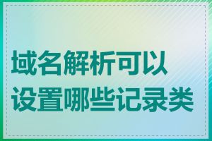 域名解析可以设置哪些记录类型