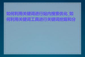 如何利用关键词进行站内搜索优化_如何利用关键词工具进行关键词挖掘和分析